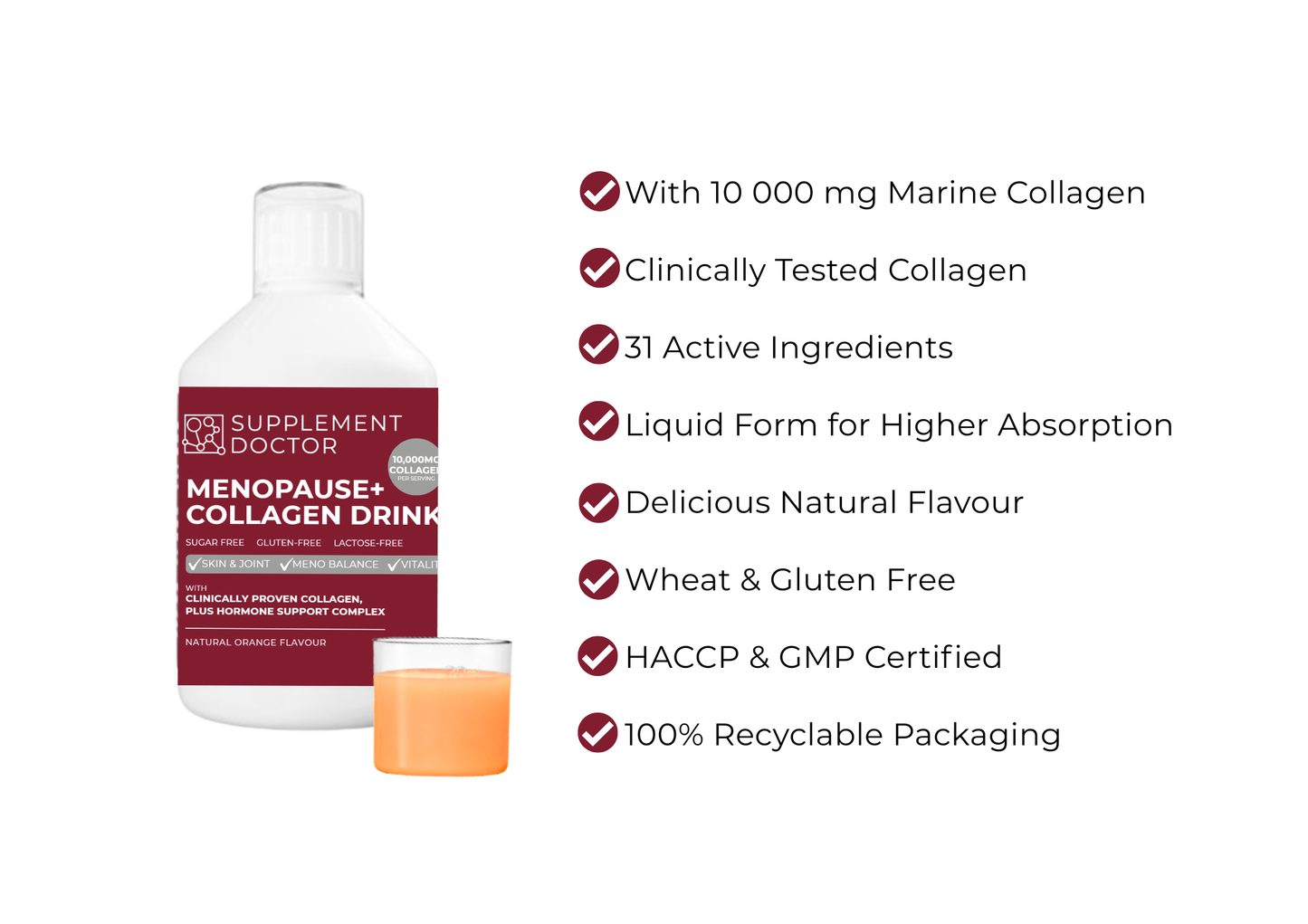 Menopause+ Collagen Drink 10,000mg 500ml