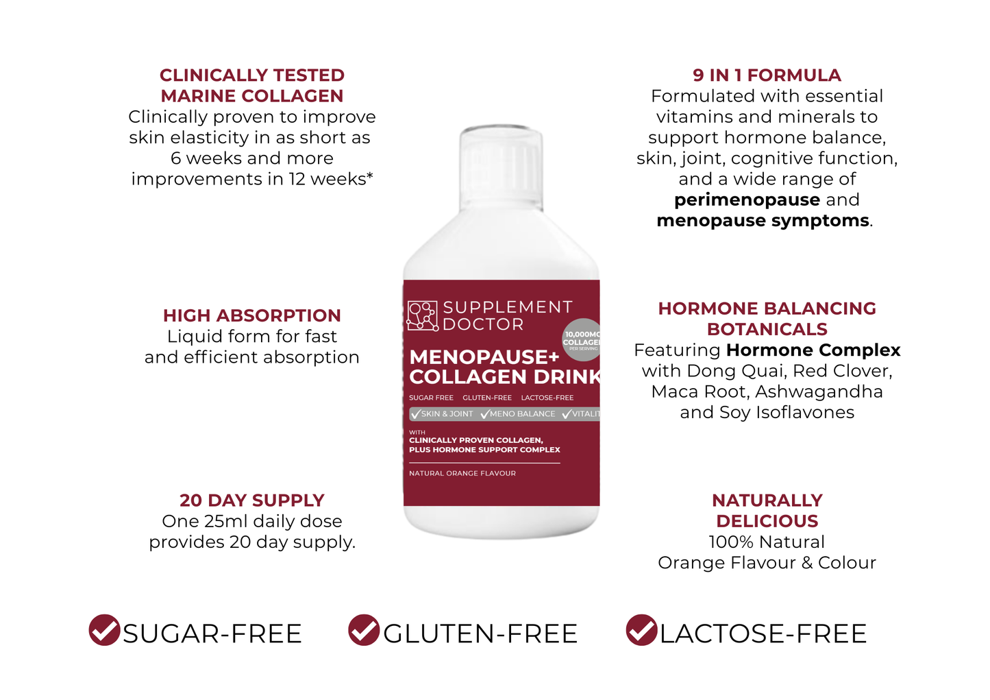 Menopause+ Collagen Drink 10,000mg 500ml